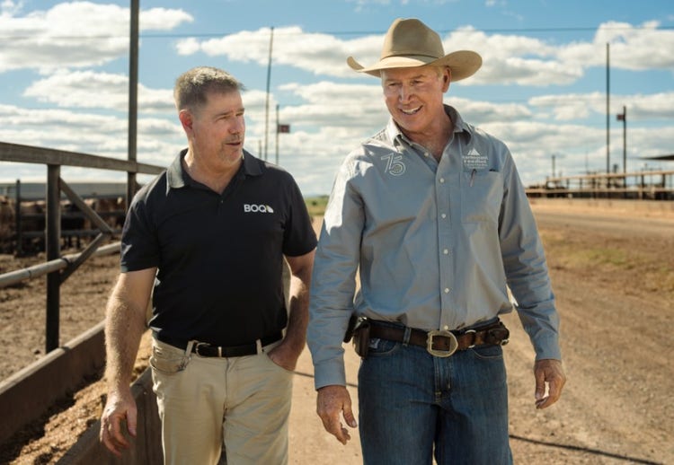 Phil Conaghan and Ian Mills on site at Barmount Feedlot