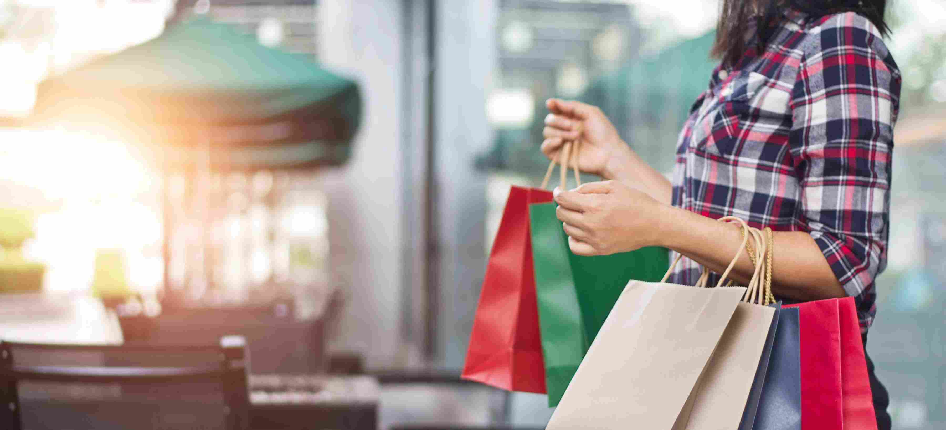 Woman holding shopping bags