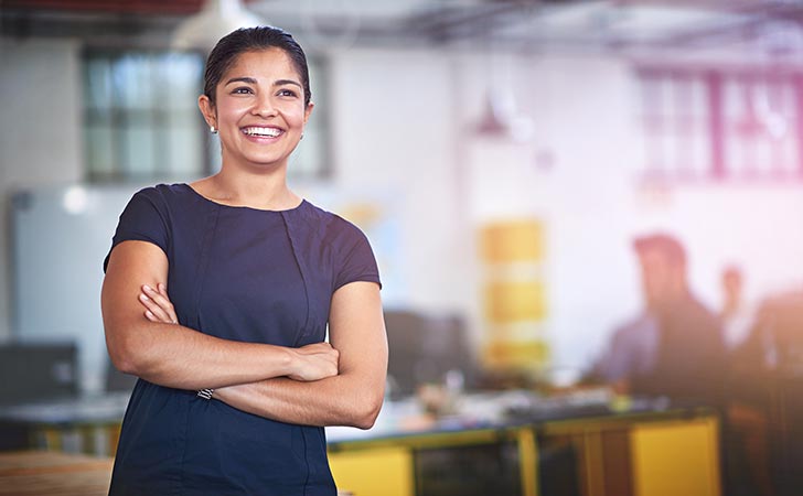 Woman happy to meet the recruitment team