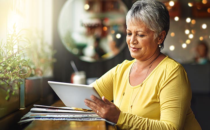 Woman writing feedback