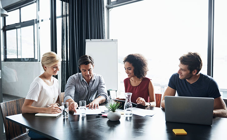 office workers using internation trade enabler